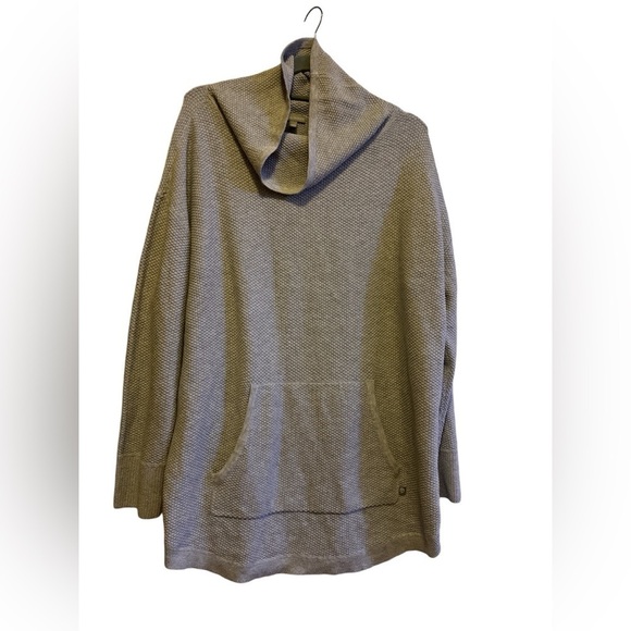 T by Talbots waffle knit cowl neck top size XL gray - Picture 1 of 5